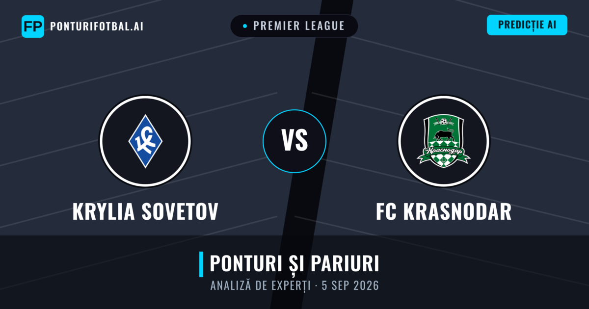 Krylia Sovetov vs FC Krasnodar — pronostic și avancronică meci