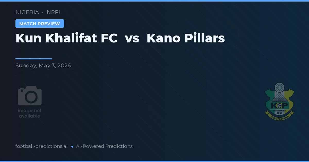 Kun Khalifat FC vs Kano Pillars — pronostic și avancronică meci