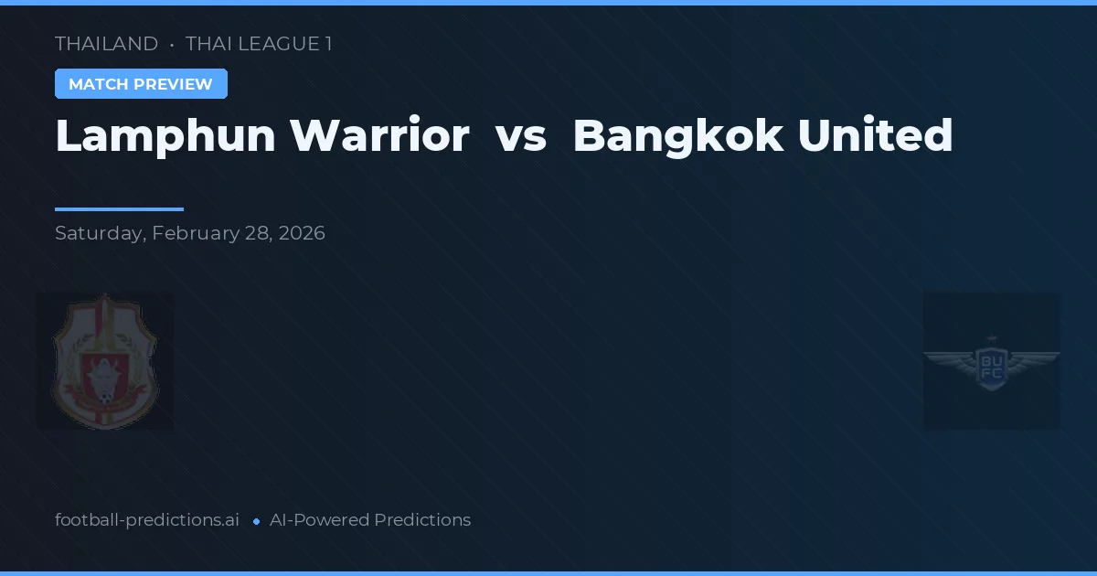 Lamphun Warrior vs Bangkok United — pronostic și avancronică meci
