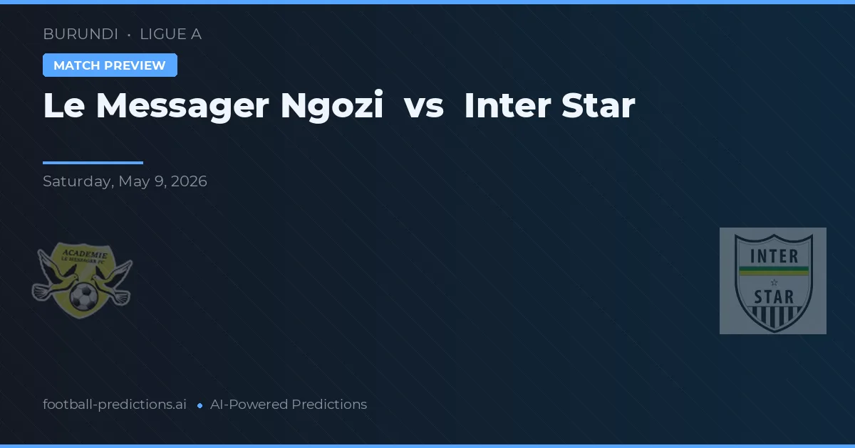Le Messager Ngozi vs Inter Star — pronostic și avancronică meci