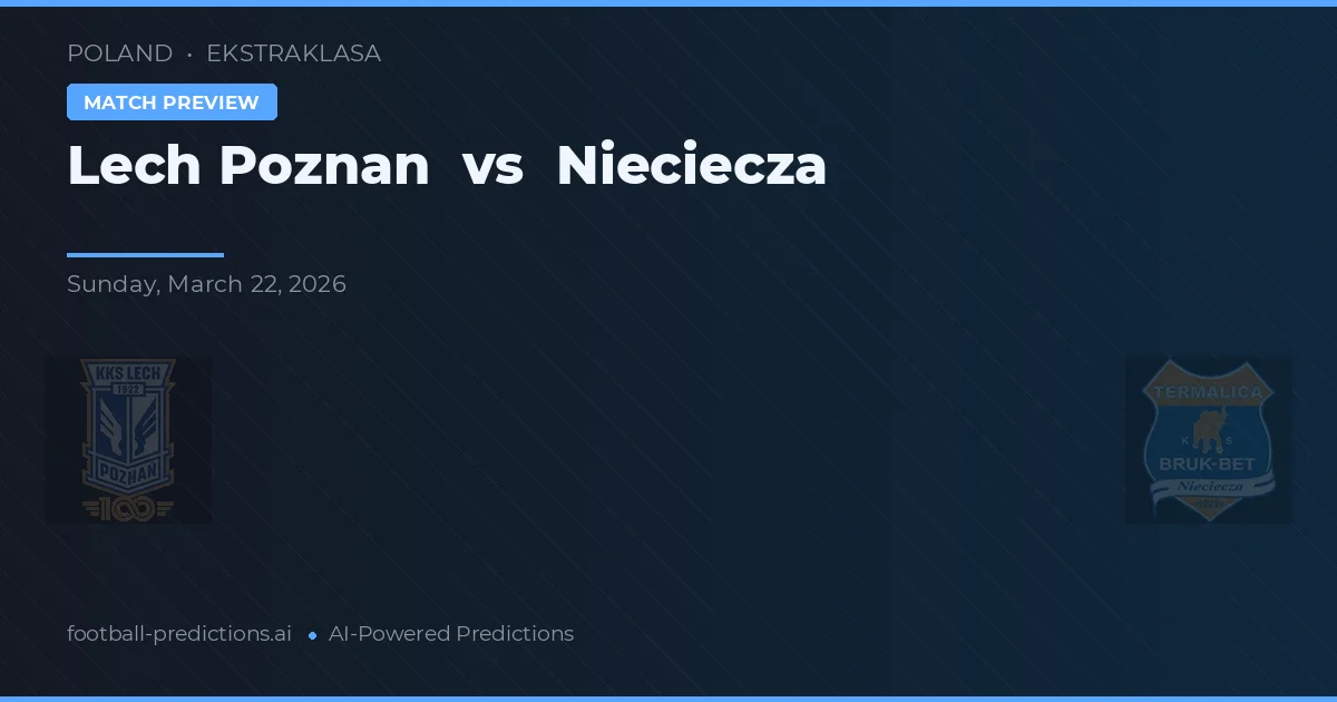 Lech Poznań vs Nieciecza — pronostic și avancronică meci