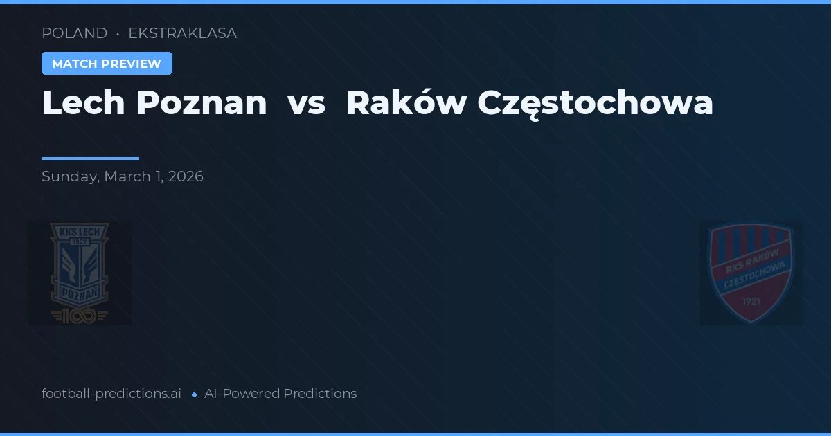 Lech Poznań vs Raków Częstochowa — pronostic și avancronică meci