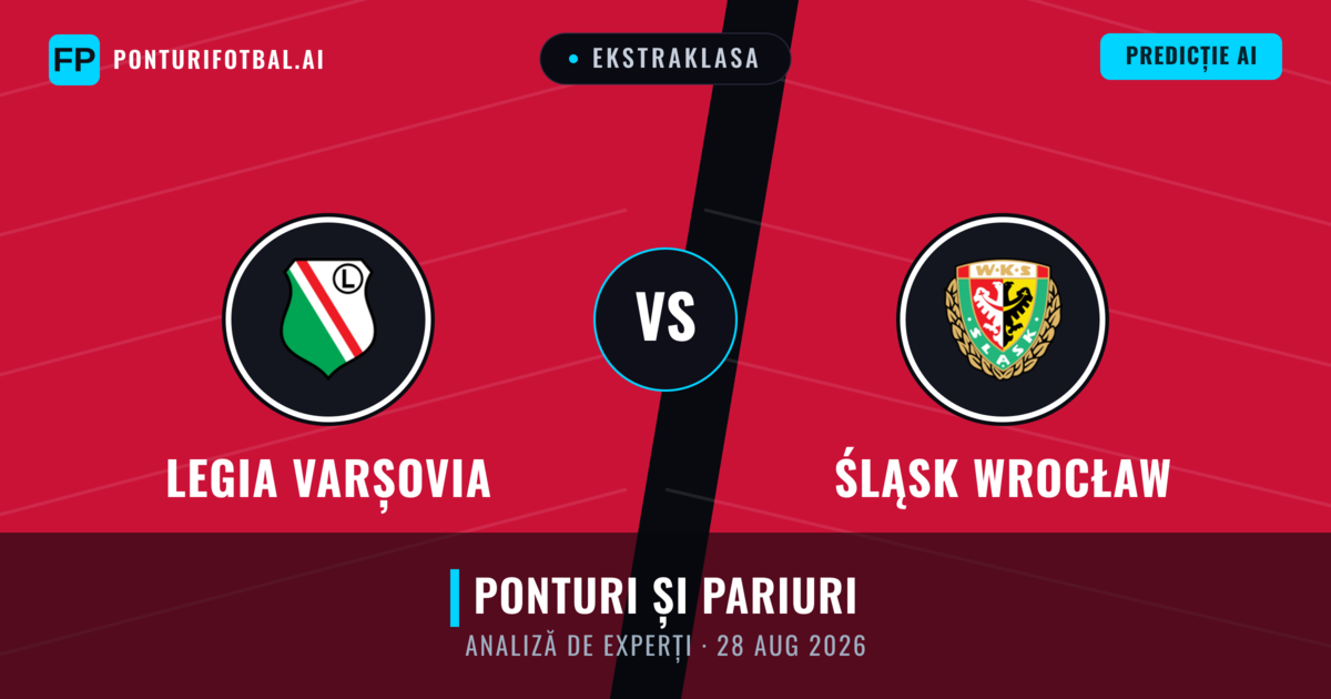 Legia Varșovia vs Śląsk Wrocław — pronostic și avancronică meci