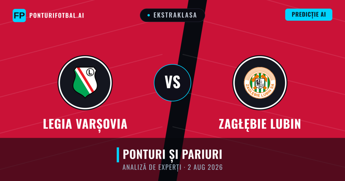 Legia Varșovia vs Zagłębie Lubin — pronostic și avancronică meci