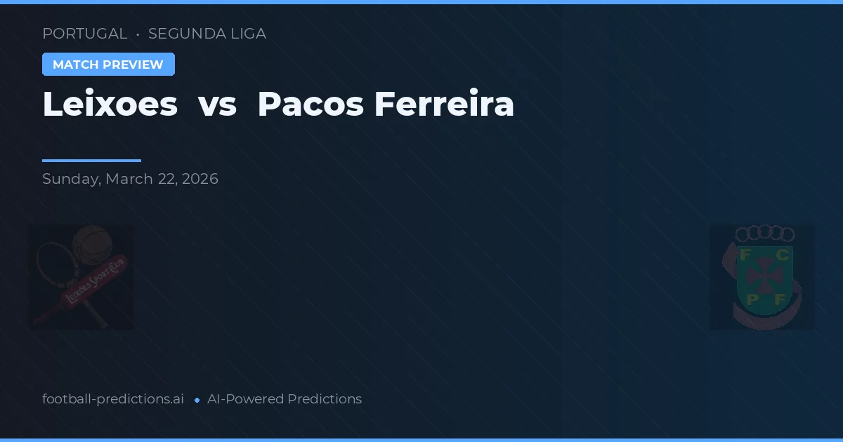 Leixões vs Pacos Ferreira — pronostic și avancronică meci