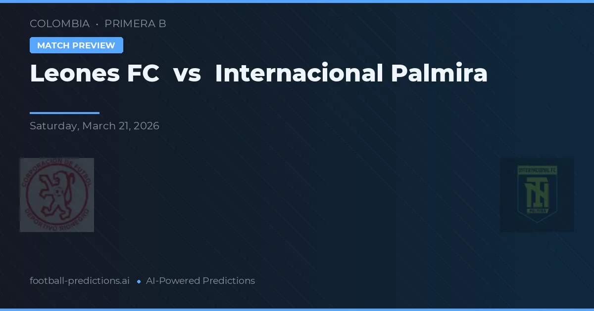 Leones FC vs Internacional Palmira — pronostic și avancronică meci