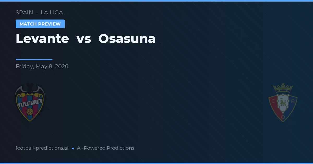Levante vs Osasuna — pronostic și avancronică meci