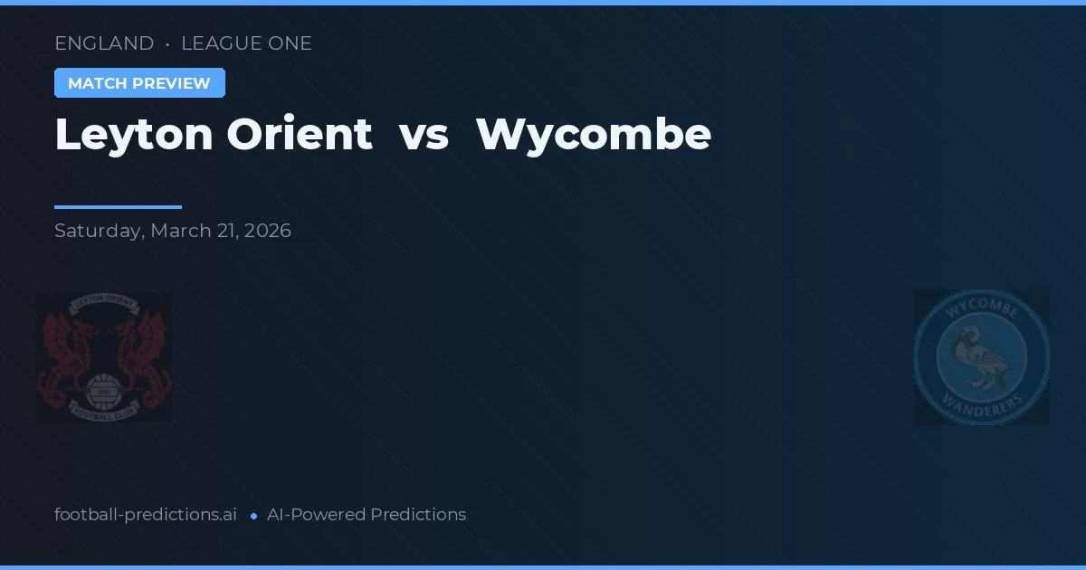 Leyton Orient vs Wycombe — pronostic și avancronică meci