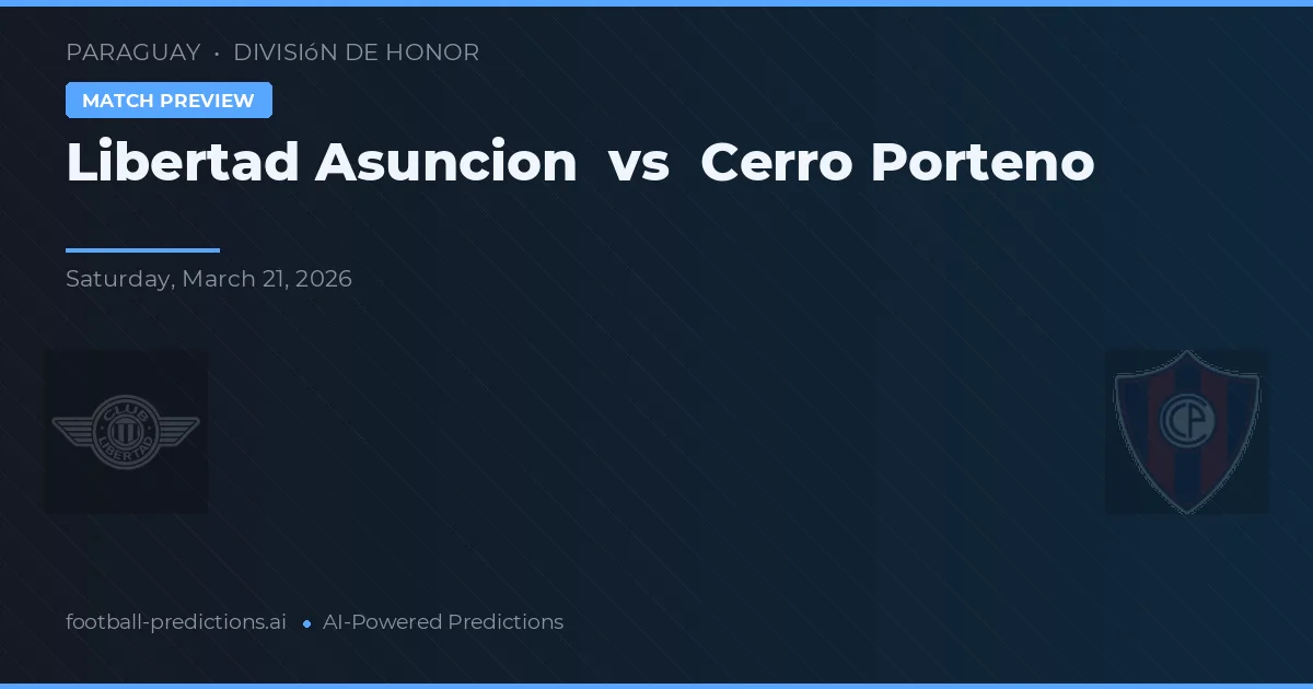 Libertad Asunción vs Cerro Porteño — pronostic și avancronică meci