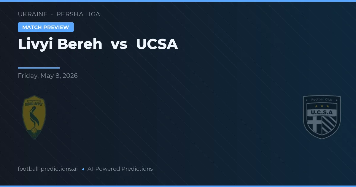 Livyi Bereh vs UCSA — pronostic și avancronică meci