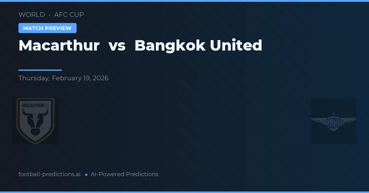 Macarthur vs Bangkok United — pronostic și avancronică meci