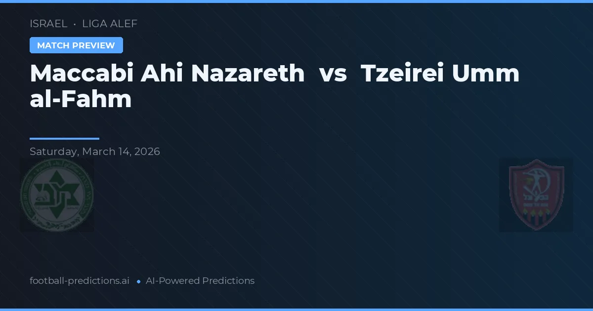 Maccabi Nazareth vs Tzeirei Umm al-Fahm — pronostic și avancronică meci
