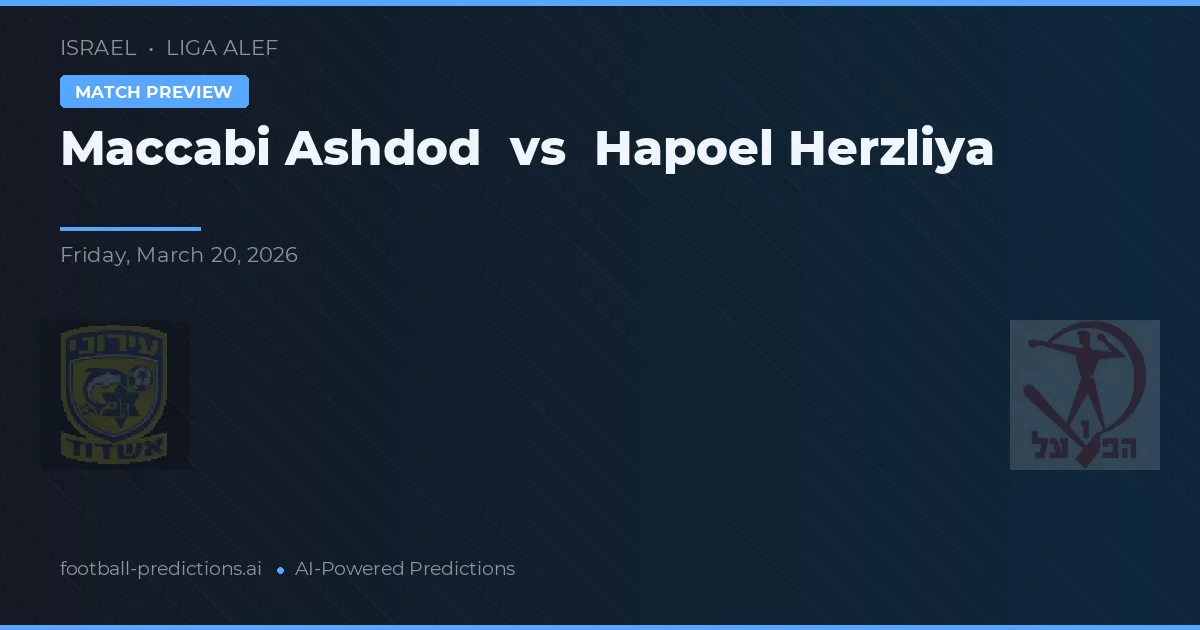 Maccabi Ashdod vs Hapoel Herzliya — pronostic și avancronică meci