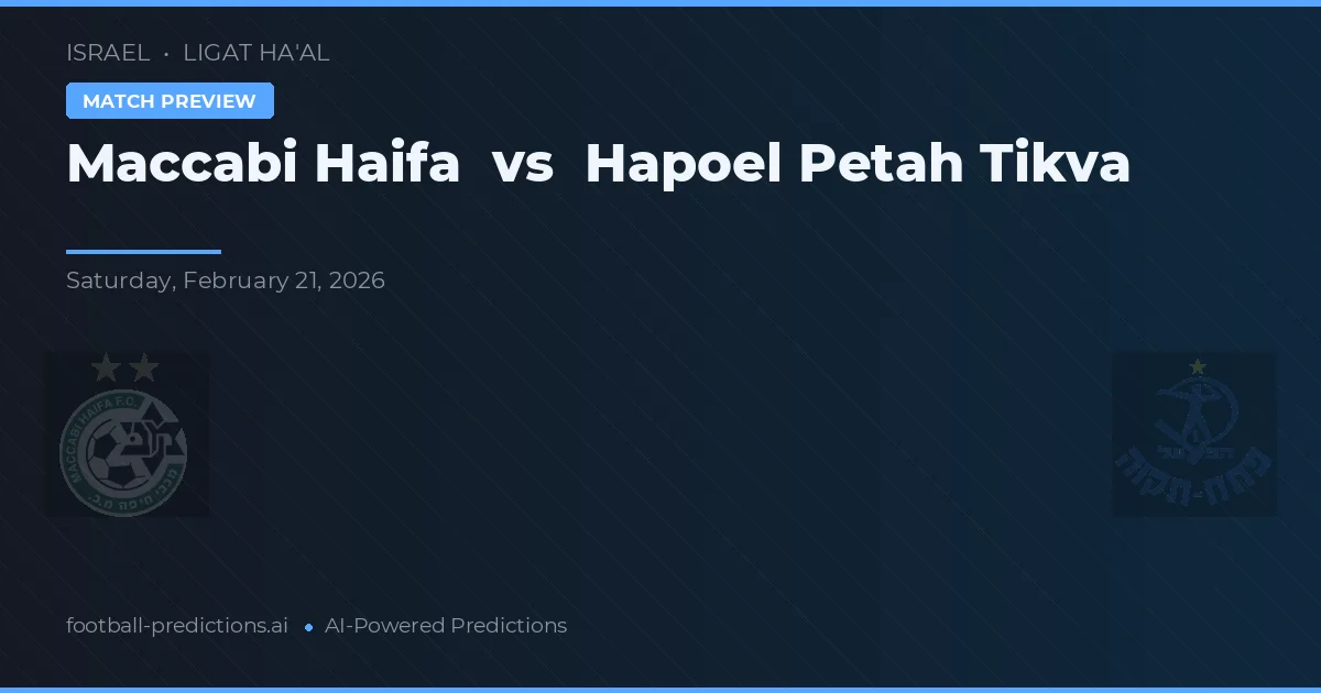 Maccabi Haifa vs Hapoel Petah Tikva — pronostic și avancronică meci
