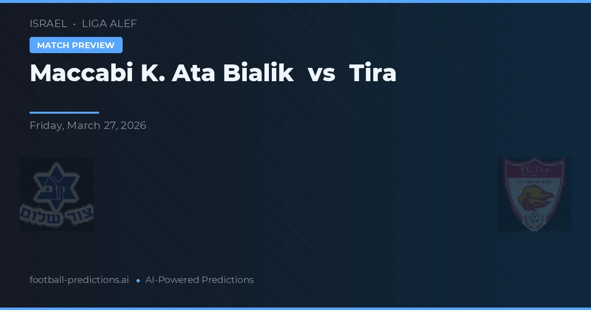 Maccabi K. Ata Bialik vs Tira — pronostic și avancronică meci