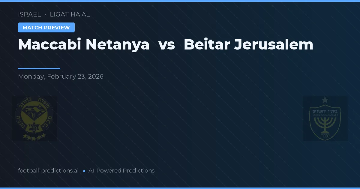 Maccabi Netanya vs Beitar Ierusalim — pronostic și avancronică meci