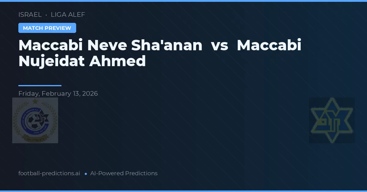 Maccabi Neve Sha'anan vs Maccabi Nujeidat Ahmed — pronostic și avancronică meci