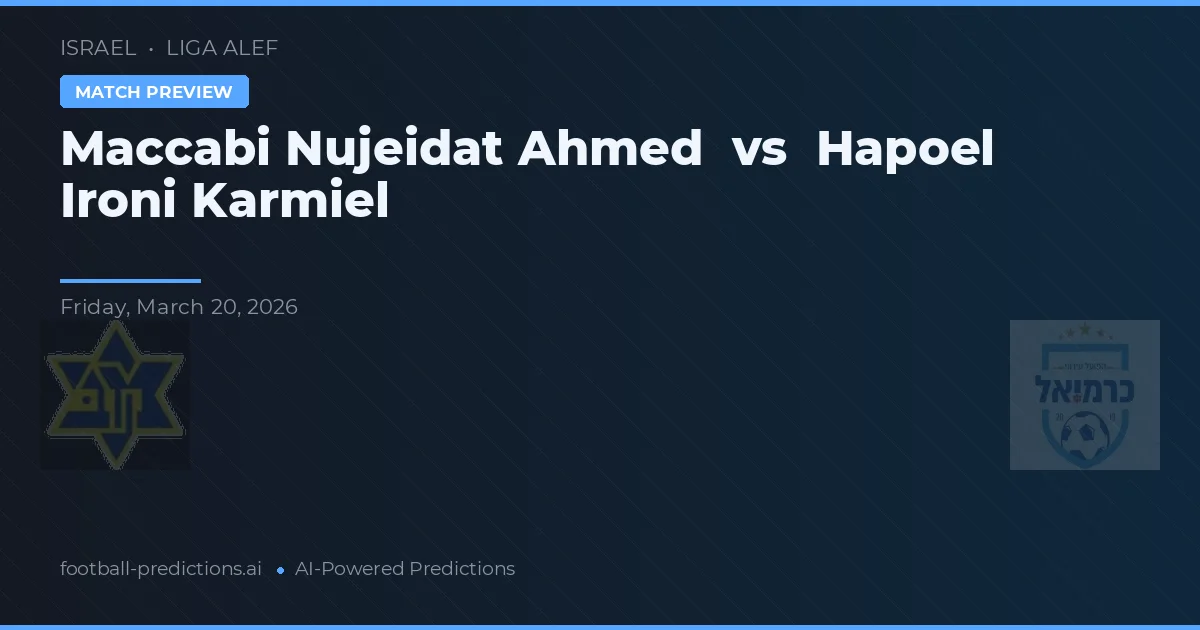 Maccabi Nujeidat Ahmed vs Hapoel Ironi Karmiel — pronostic și avancronică meci