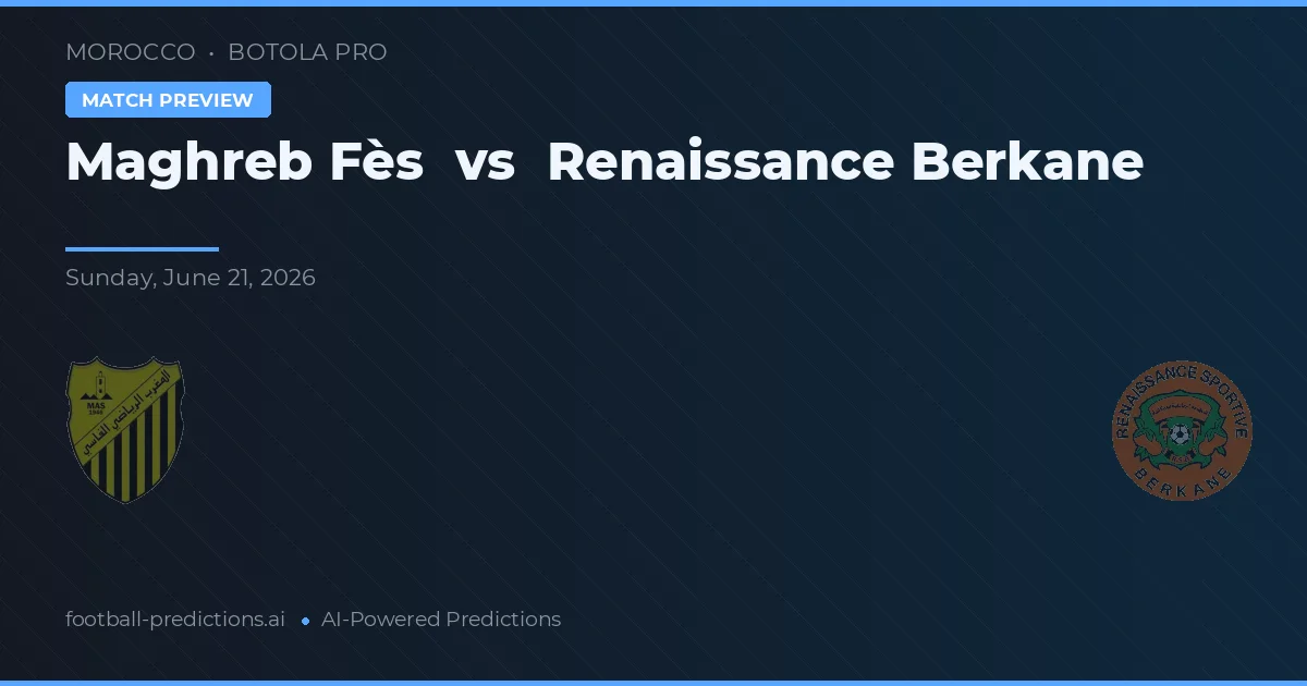 Maghreb Fès vs Renașterea Berkane — pronostic și avancronică meci