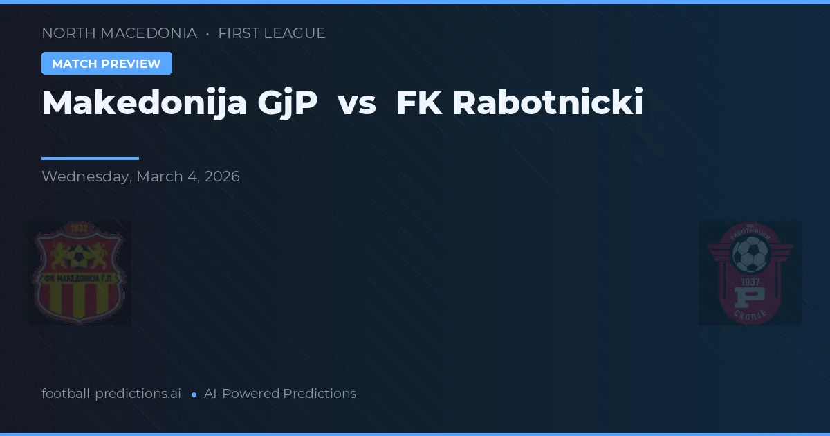 Makedonija GjP vs FK Rabotnički — pronostic și avancronică meci