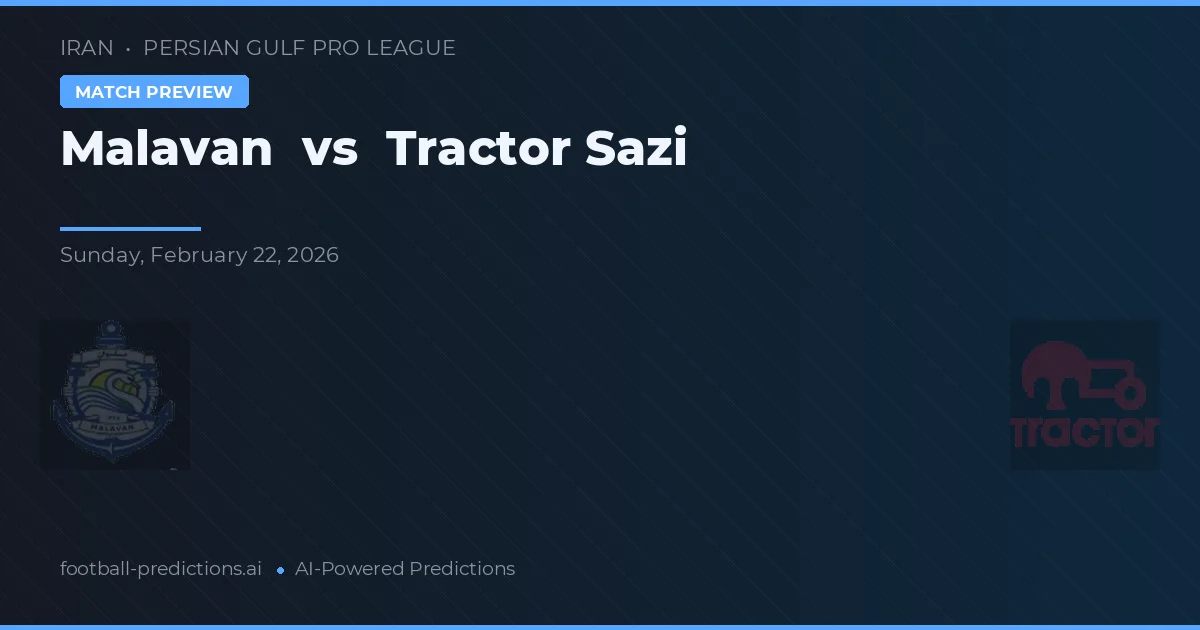 Malavan vs Tractor Sazi — pronostic și avancronică meci
