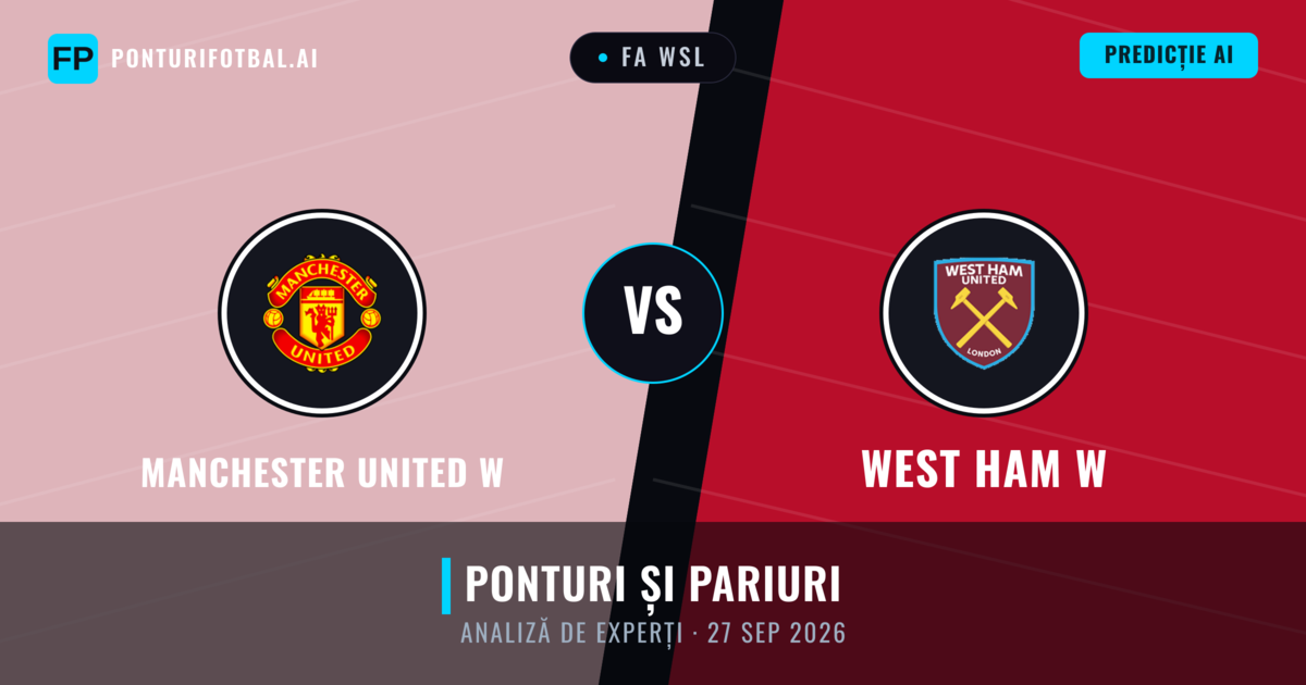 Manchester United W vs West Ham W — pronostic și avancronică meci