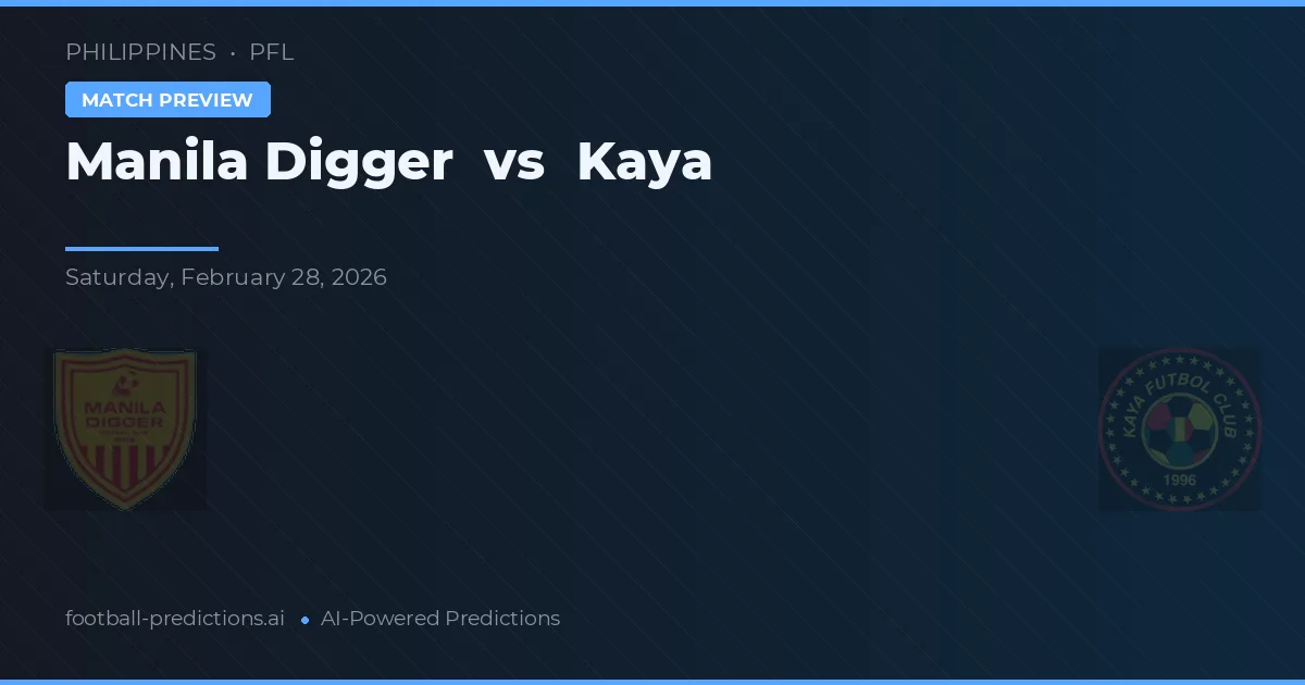 Manila Digger vs Kaya — pronostic și avancronică meci