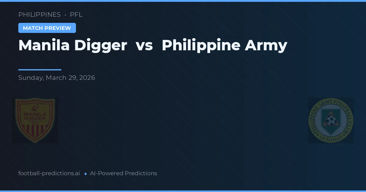 Manila Digger vs Armata Filipineză — pronostic și avancronică meci
