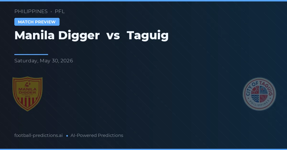 Manila Digger vs Taguig — pronostic și avancronică meci