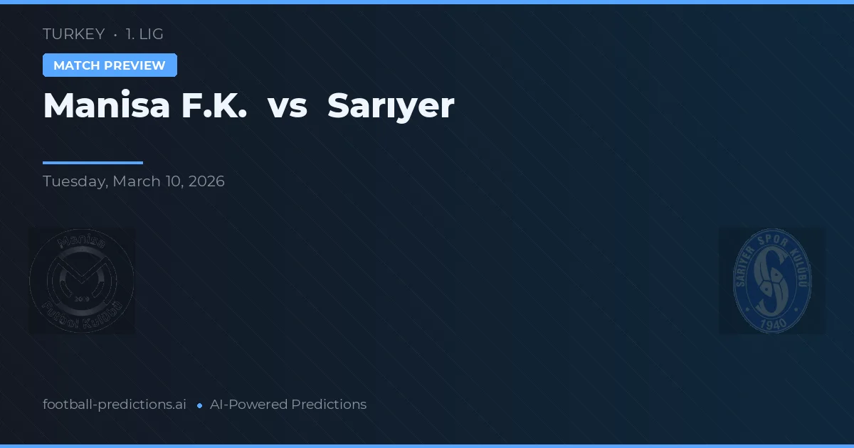Manisa F.K. vs Sarıyer — pronostic și avancronică meci