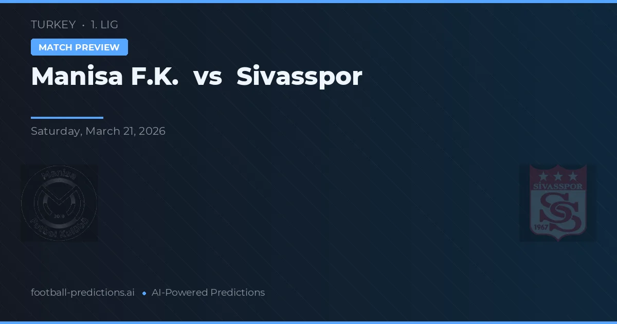 Manisa F.K. vs Sivasspor — pronostic și avancronică meci