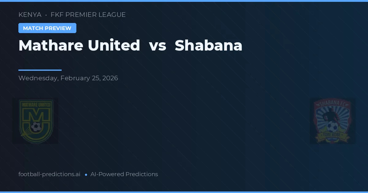Mathare United vs Shabana — pronostic și avancronică meci