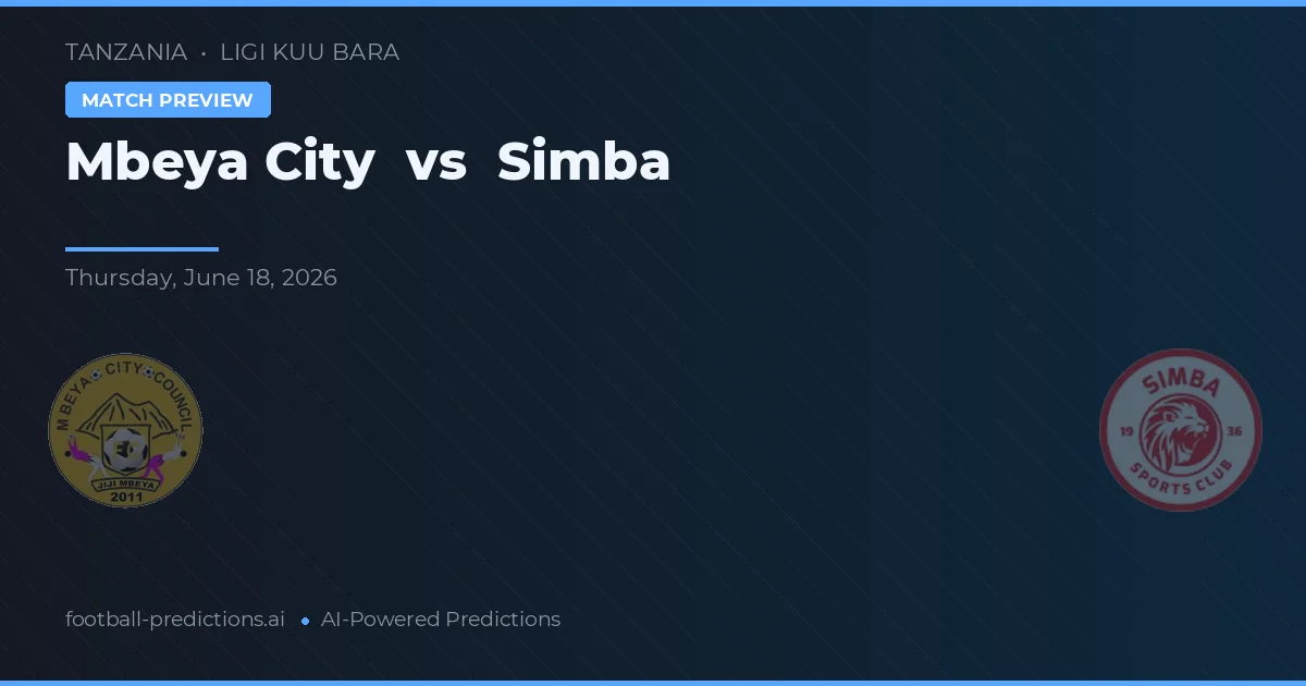 Orașul Mbeya vs Simba — pronostic și avancronică meci