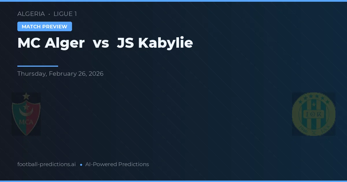 MC Alger vs JS Kabylie — pronostic și avancronică meci