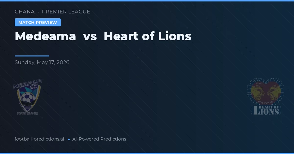 Medeama vs Heart of Lions — pronostic și avancronică meci