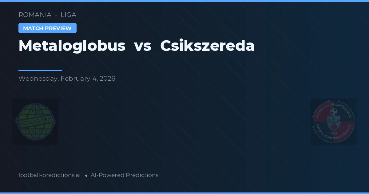 Metaloglobus vs CS Csikszereda — pronostic și avancronică meci
