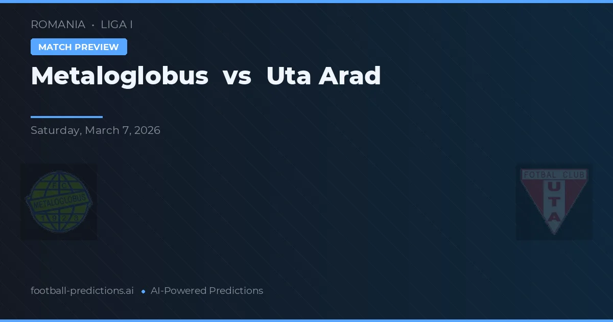 Metaloglobus vs UTA Arad — pronostic și avancronică meci