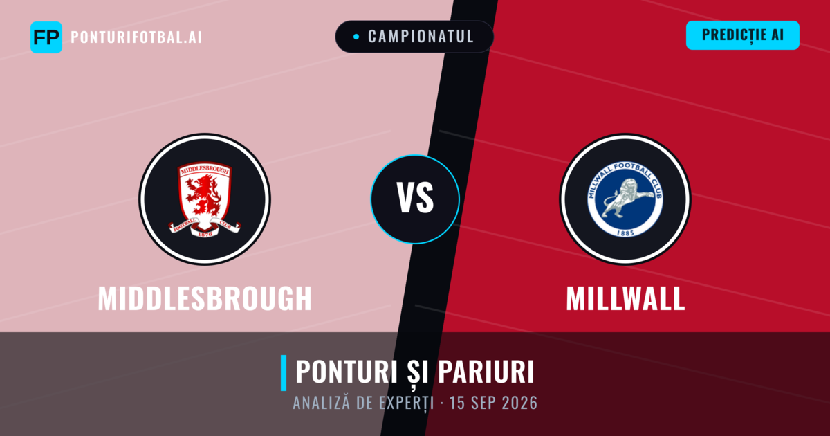 Middlesbrough vs Millwall — pronostic și avancronică meci