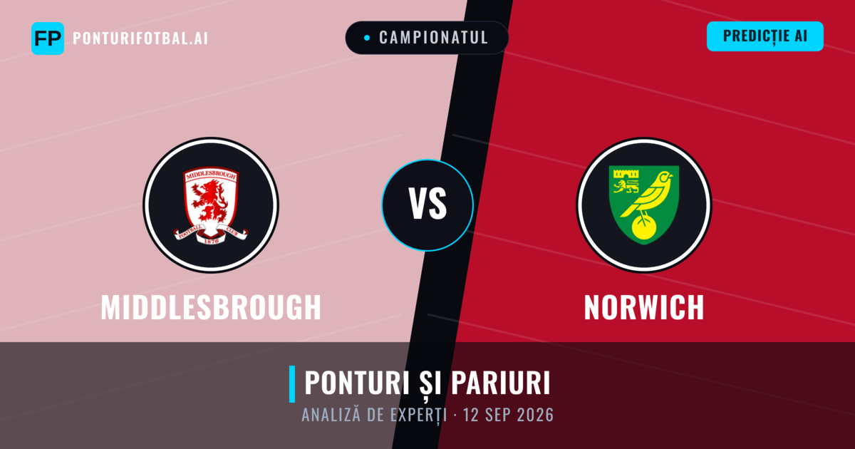 Middlesbrough vs Norwich — pronostic și avancronică meci