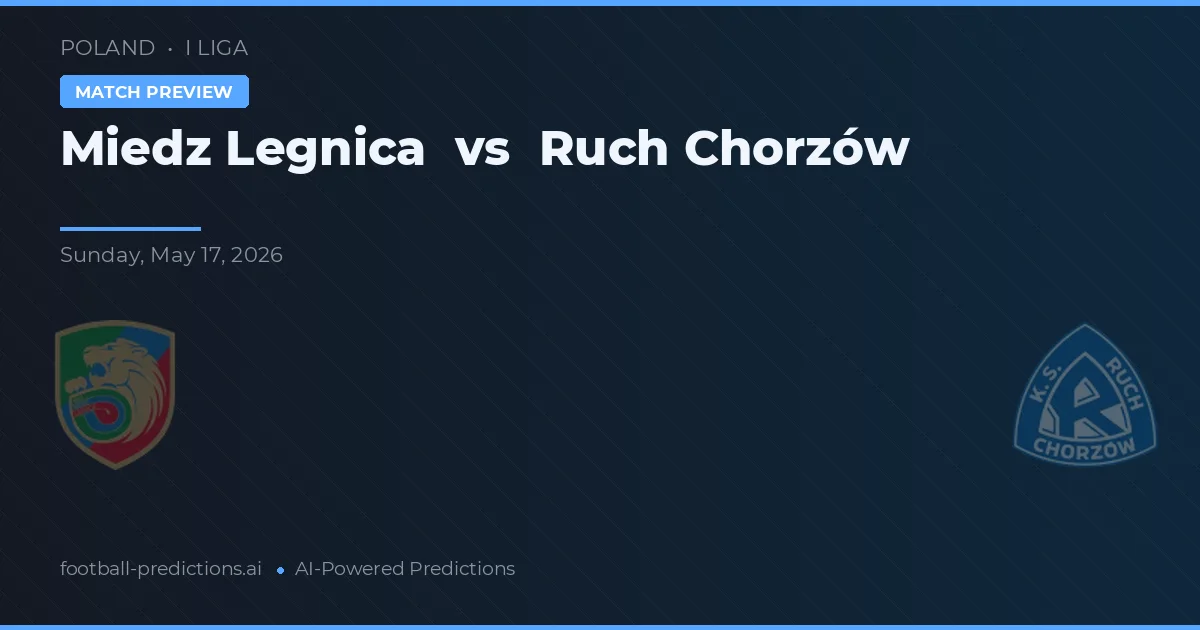 Miedz Legnica vs Ruch Chorzów — pronostic și avancronică meci