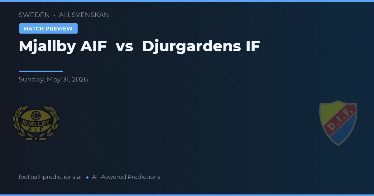 Mjällby AIF vs Djurgårdens IF — pronostic și avancronică meci