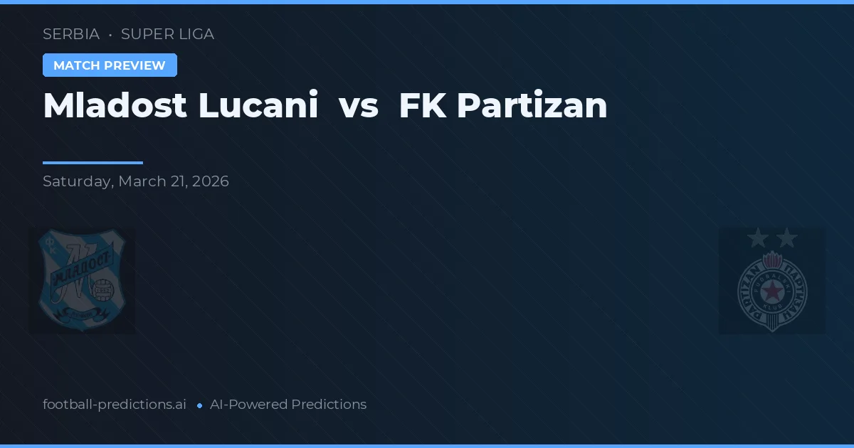 Mladost Lučani vs FK Partizan — pronostic și avancronică meci