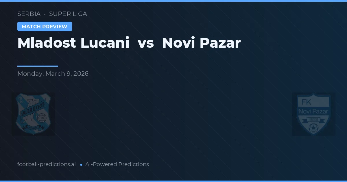 Mladost Lučani vs Novi Pazar — pronostic și avancronică meci