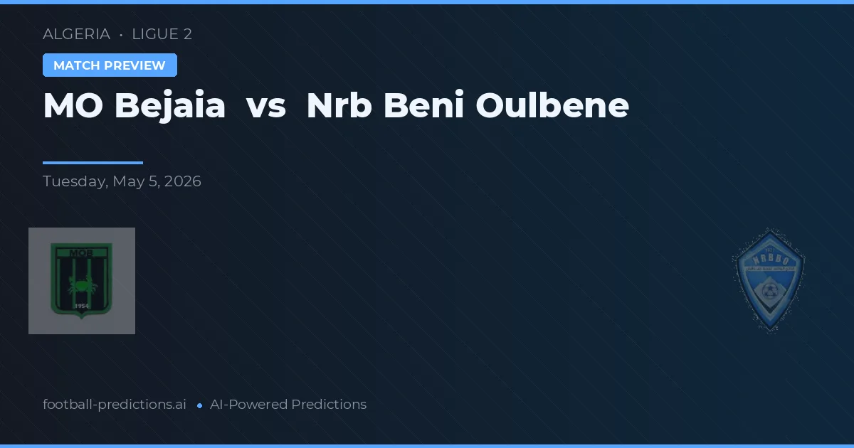MO Bejaia vs Nrb Beni Oulbene — pronostic și avancronică meci
