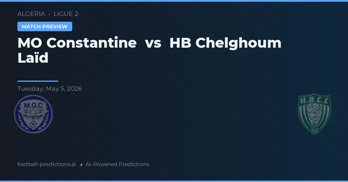MO Constantine vs HB Chelghoum Laïd — pronostic și avancronică meci