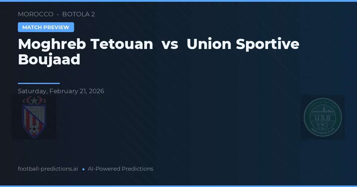 Moghreb Tetouan vs Union Sportive Boujaad — pronostic și avancronică meci