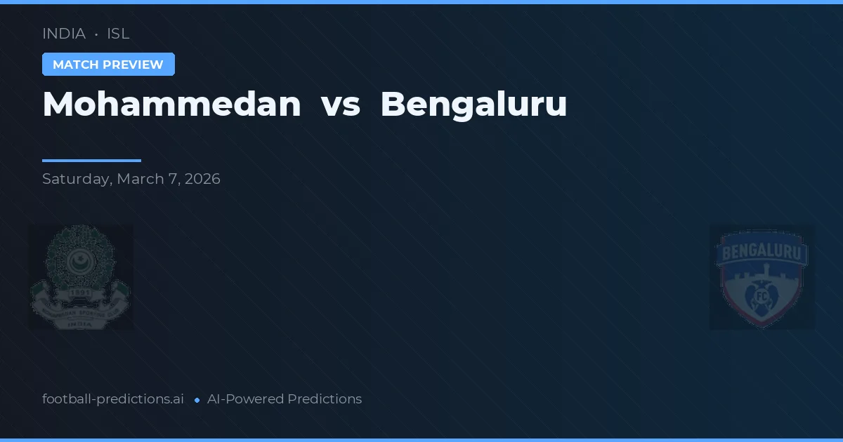 Mohammedan vs Bengaluru — pronostic și avancronică meci