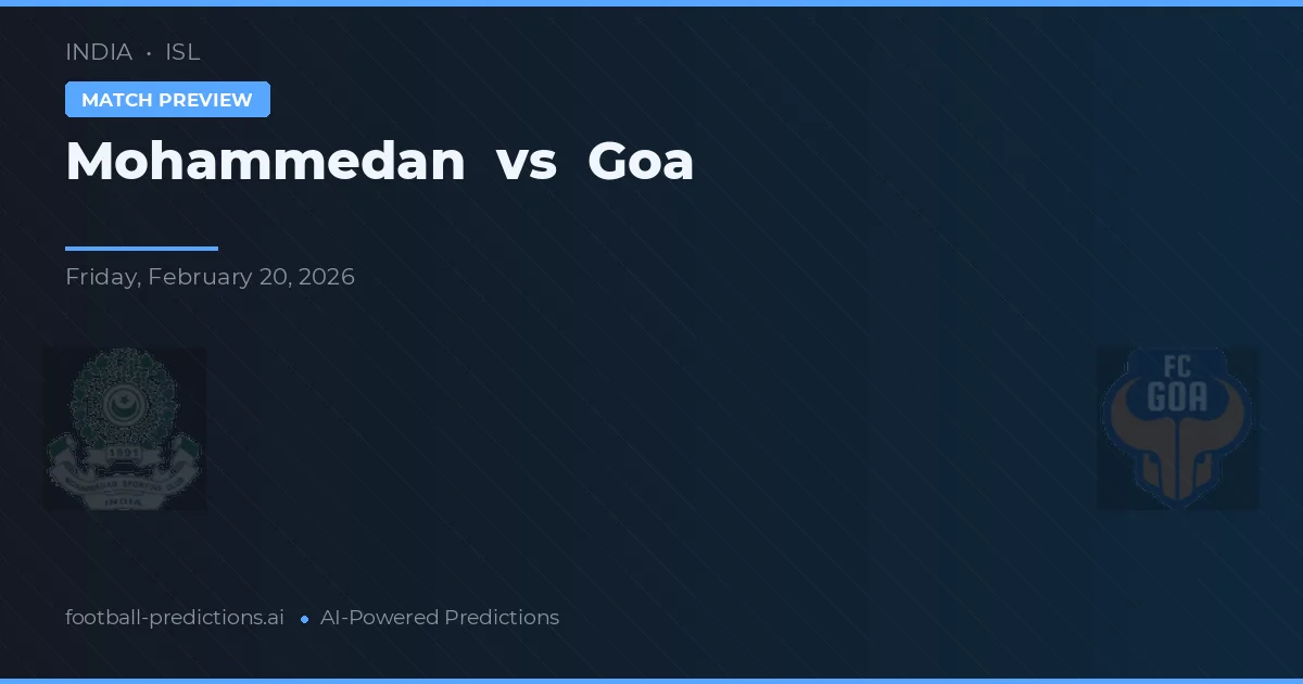 Mohammedan vs Goa — pronostic și avancronică meci