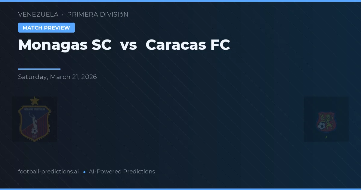Monagas SC vs Caracas FC — pronostic și avancronică meci