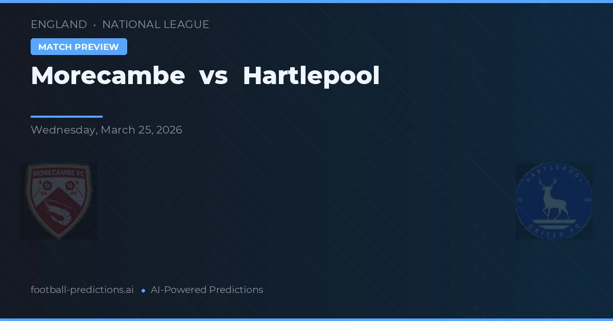 Morecambe vs Hartlepool — pronostic și avancronică meci